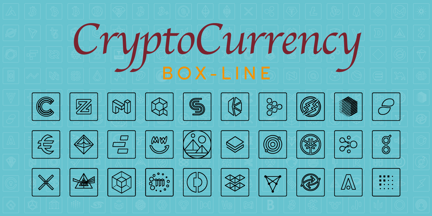 Beispiel einer Cryptocurrency Box-Schriftart